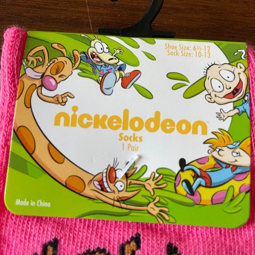Nickelodeon Rugrats Chuckie Tommy 90s 2 pair new novelty crew socks adult 10-13